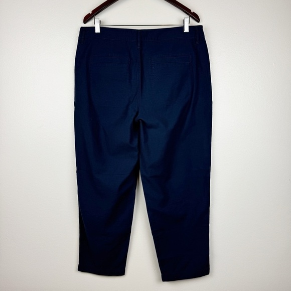 J. Crew Cotton Camp High Rise Straight Leg Pants Navy Size 14/L NWT - Picture 5 of 8